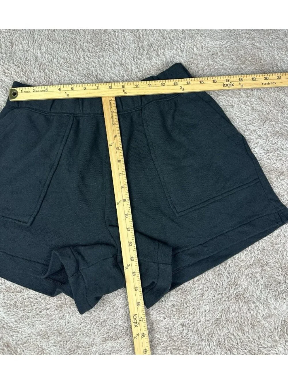 NWOT Aerie Black High Waisted Fleece Lounge Shorts Pockets Size Large L